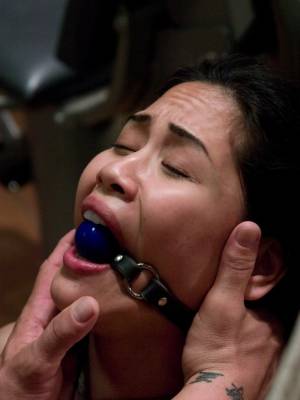 Asian with big tits Jessica Bangkok gets finger fucked & dicked while bound Porn Pics english 20