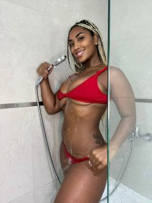 Ebony solo girl models revealing lingerie during non nude action Porn Pics english 14