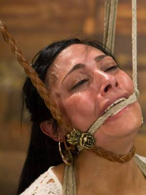 Latina sex slave Beretta James gets punished with a vibrator while tied up Porn Pics english 17