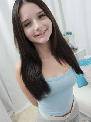 Skinny teen Carly Kiss rides a big dick while showing off her big booty