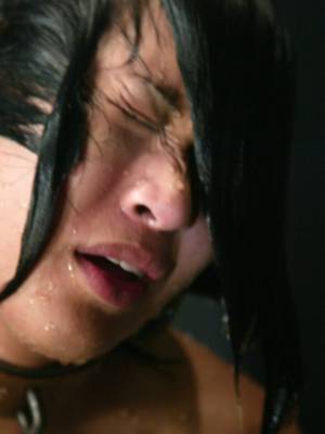Submissive Asian Dragon Lily gives a blowjob & gets jizzed on in a BDSM scene Porn Pics english 18
