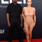 Bianca Censori naked at the Grammys in a transparent dress