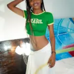 Busty ebony teen with hairy pussy